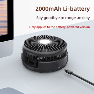 Mini Ventilador USB Portátil para Auto, Ventilador de Escritorio Recargable, Ventilador de Cabezal Único con Batería de Litio de 2000 mAh, Pequeño Ventilador para Camping - Product Image 3