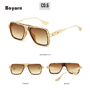 Boyarn Vintage <span class=keywords><strong>Gafas</strong></span> De Sol para exteriores Cool Colorful Metal Frame con doble puente Gradient Lens <span class=keywords><strong>Gafas</strong></span> De Sol para conducir <span class=keywords><strong>ciclismo</strong></span> - Product Image 4