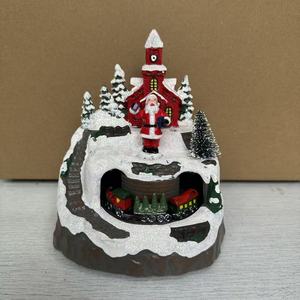 Dropshipping Shopify Musical Rotating Resin Christmas <b>Tree</b> Decor With <b>Light</b> <b>Up</b> Function Holiday Gift Ornament - Product Image 5