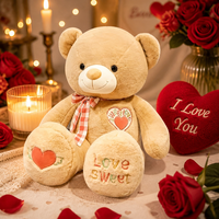 Boneka Beruang Teddy Lucu dan Manis dengan Pita Gingham untuk Hadiah Valentine