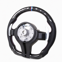 Rangkaian Setir Mobil Berbahan Serat Karbon Model Flat Bottom untuk BMW Seri 5 6 7 M5 M6 M8 F10 F90 Modifikasi 375mm