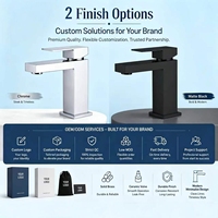 Robinet de lavabo en acier inoxydable finition chromée, cartouche céramique contemporaine pour lavabo de salle de bain, échantillon test à faible MOQ, fourni directement par l'usine
