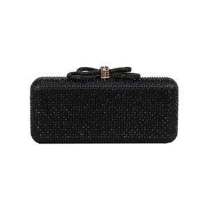 Women Shinny Bow Rhinestones <b>Clutch</b> Purse Detachable Chain Handbag Crystal Evening Bag Paired with Gown Formal Dress - Product Image 2