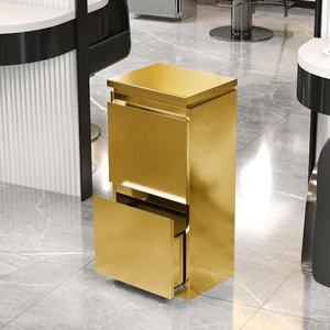 Carrito de Peluquería de Lujo con 2 Cajones, Carro de Herramientas de Peluquería Moderno de Acero Inoxidable para Salón de Belleza y Barbería - Product Image 1