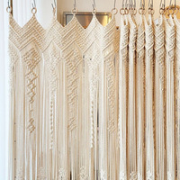 Rideau Bohème Grand Format en Macramé de Coton Tressé Écologique pour Fenêtre Française, Décoration Intérieure, Rideaux de Porte de Balcon et Cantonnières
