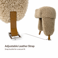 Chapeau d'hiver en fourrure avec cache-oreilles et sangle à boucle pour femmes et hommes, chapeau aviateur Ushanka
