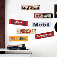 Pintura Vintage de Metal con Impresión UV de Marcas de Aceite para Autos, Decoración Retro para Pared de Garaje, Mobil, STP, Champion