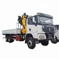 Camion grue hydraulique Shacman 6x4, grue télescopique de 10 tonnes, 16 tonnes, à vendre avec caisse de chargement personnalisée