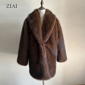 Nuovo <span class=keywords><strong>Cappotto</strong></span> Aderente da <span class=keywords><strong>Donna</strong></span> in Pelliccia di <span class=keywords><strong>Visone</strong></span> Sintetico, Elegante e Confortevole, Antivento e alla Moda - Product Image 2