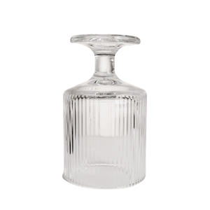 แก้วน้ำใสพรีเมี่ยมลายทางแนวตั้งและฐานวางเท้าขายส่งจำนวนมาก - Product Image 5