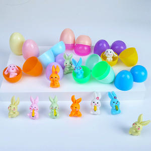 Boîtes à surprises en forme d'œuf <span class=keywords><strong>de</strong></span> Pâques en plastique avec <span class=keywords><strong>lapin</strong></span>, capsules ouvertes, œufs moelleux et colorés pour les tirages au sort <span class=keywords><strong>de</strong></span> fête - Product Image 5