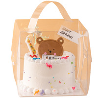 Portable Transparent Cuisson Pâtisserie Fromage Gâteau Boîtes D'emballage Clair Dessert Paquet Conteneur PET Gâteau Boîtes avec poignée