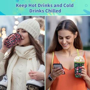 ปลอกหุ้มแก้วน้ำเก็บความเย็นแบบสั่งทำขายส่ง ขนาด 16-32 ออนซ์ ทำจากนีโอพรีนหลากสีสัน สำหรับกาแฟร้อนหรือเย็น - Product Image 4