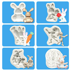 Nuevo Molde de Silicona de Conejo de Dibujos Animados para Resina Hecha a Mano, DIY, Gel de Cristal para Pasteles, Azúcar, Yeso, Bolsa Desechable para Empacar - Product Image 5