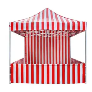 Rote und weiße Streifen Instant Carnival Outdoor Baldachin Pop Up Zelt mit Seitenwänden