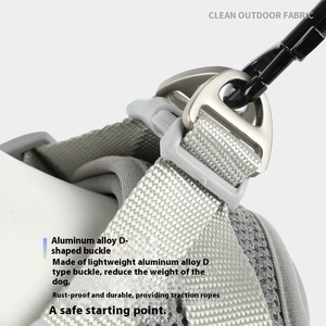 형광 통기성 조끼 스타일 애완 동물 하네스 및 가죽 끈 세트 다기능 애완 동물 가슴 및 등 액세서리 - Product Image 5