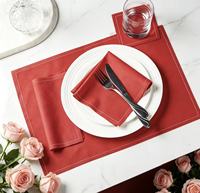 Serviettes de table décoratives antidérapantes en coton imprimé, aspect lin rouge, jetables et réutilisables, écologiques, pour la maison, les mariages et les banquets