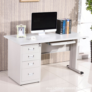 Fentama Computer <b>Desk</b> Single Office Metal <b>Desk</b> Simple Modern Design With <b>Drawer</b> And Cabinet For Home Or Office Use - Product Image 3