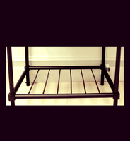 Meuble de salle de bain avec évier en acier personnalisé, pieds noirs, sur pied, à fixer au mur, support de lavabo, console, hôtel boutique, vintage