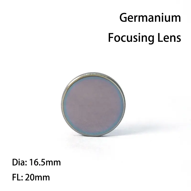 Lensa Fokus Germanium Ge 16.5Mm FL 20Mm, Lensa Fokus Germanium untuk Aplikasi Laser Infra Merah Grosir
