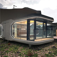 Cabane modulaire préfabriquée en acier de luxe, moderne et écologique, avec forme personnalisée pour utilisation en hôtel en plein air