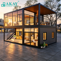 Maison préfabriquée modulaire AKAY à installation rapide, conteneur plat, systèmes électriques et sanitaires dissimulés, petite maison préfabriquée