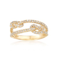Bague minimaliste à double nœud torsadé en zircone cubique plaqué or rhodié 18 carats en laiton Gemnel pour femmes
