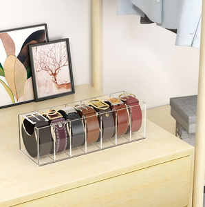 Organisateur de ceintures en acrylique transparent à 7 compartiments, support de rangement et de présentation pour placard, tiroir, maison et magasin - Product Image 1