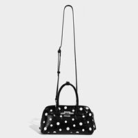 Sac Boston Niche 2026 à pois, nouvelle collection, chic et tendance, sac à bandoulière et sac croisé pour trajets quotidiens, en polyester avec fermeture éclair et compartiment dissimulé pour téléphone portable
