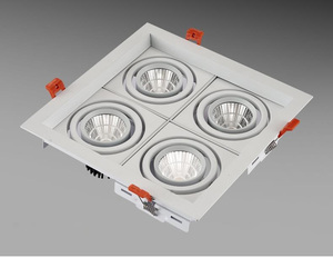 ไฟ LED เชิงพาณิชย์แบบฝังฝ้าเพดาน 4 หัว สีดำอะลูมิเนียม แสงขาวกลาง 4100K ใช้ไฟ AC 220V ปรับความสว่างได้ รับประกัน 3 ปี เหมาะสำหรับสำนักงาน - Product Image 1