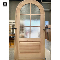 Portes en bois cintrées sophistiquées avec panneaux en verre pour maisons et serrure intelligente Charme classique avec portes de sécurité modernes
