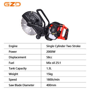 Coupe-béton à essence 58CC 2000W, scie à découper portative à main pour le rainurage des pavés - Product Image 4