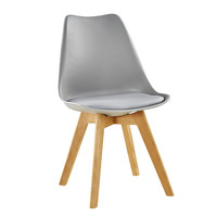 Ensemble de meubles de salle à manger, table et 8 chaises, chaise de salle à manger Tulip, coque en PP, pieds en bois de hêtre, coussin, chaises blanches pour table à manger