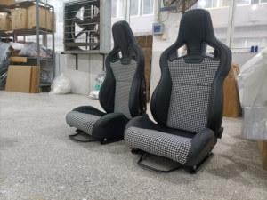 Jbr1039r Universele Aangepaste Kleur Schuifregelaar Houndstooth Zwarte Glasvezel Rug Bucket Racing Seat - Product Image 3