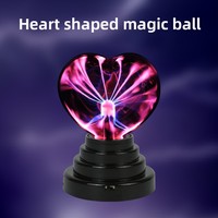 Lampe sphérique électrostatique USB en forme de cœur, boule de foudre, petite veilleuse LED avec batterie intégrée, design moderne