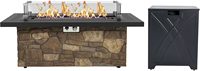 Kit de conversion gaz naturel pour table de foyer, table de foyer extérieure, foyer autoportant avec pare-vent en verre, écologique