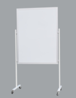 Tableau blanc mobile magnétique pliable double face effaçable à sec avec cadre en aluminium laqué/émaillé