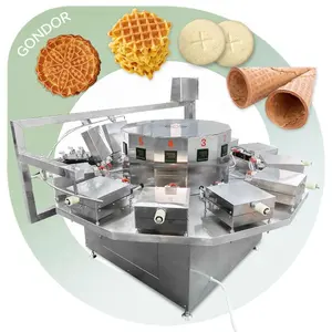 Commercial Customized New Snack Maker Churros Gas Type Round Square Rotary Ice Cream Cone Maker Banana Waffle Machine