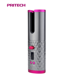 Pritech Mini inalámbrico recargable automática rizador de pelo de Control de temperatura con Lcd de pantalla inteligente - Product Image 2