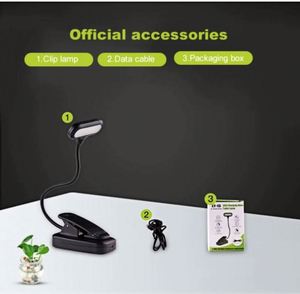 Lampe de lecture LED moderne et écologique pour la protection des yeux, mini lampe de bureau à clip réglable, rechargeable par USB, flexible pour les voyages - Product Image 2