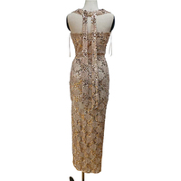 Robe longue élégante en mousseline de coton 100% naturel, écologique, sans manches, avec perles à la taille, respirante, pour l'industrie lourde