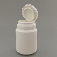 Bouteille en plastique vide de 100 ml, blanche, recyclable, pour produits de santé, vitamines, médicaments solides, avec bouchons à vis