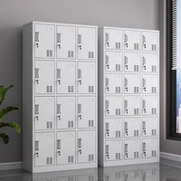Casier Métallique Scolaire à 12 Portes avec Tringle de Suspension et Serrure à Clé – Armoire de Rangement en Acier pour Vêtements – Casier de Gym