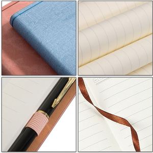Cuaderno de Cuero PU Minimalista Estilo 2026, Diario A5 Moderno con Borde Dentado, Lazo Elástico para Bolígrafo y Marcapáginas de Cinta - Product Image 3
