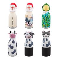 Bouteille d'eau isotherme pour enfants avec couvercle 3D motif animal mignon, 450 ml, en acier inoxydable 18/8, gourde sous vide anti-fuite sans BPA pour l'école et les voyages