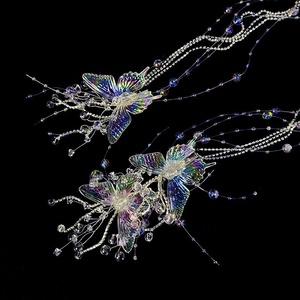 Bán buôn thời trang cưới cô dâu tua cilp Bridal scrunchies bướm pha lê Bridal tóc Clips - Product Image 6