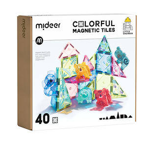 Mideer Blocs de construction magnétiques colorés pour enfants, puzzle magnétique, tuiles magnétiques pour enfants, pastel - Product Image 2