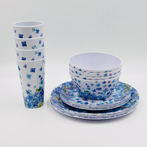 Vente en gros de bols à soupe en mélamine à bas prix, 4 pièces, avec imprimé bleu à pois - Product Image 5
