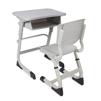 Tables et chaises d'étude scolaires réglables en hauteur, en plastique, confortables et de haute qualité pour les étudiants universitaires