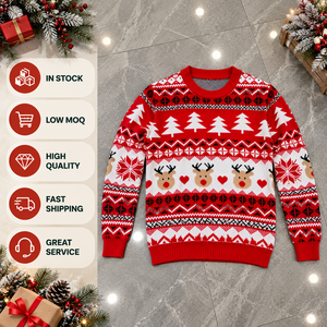 Ready Stock <strong>Women's</strong> <strong>Christmas</strong> Sweater Parties Holiday Winter Family <strong>Jumper</strong> Ugly Xmas Nordic Crew Neck Ribbed Knitwear Pullover - Product Image 1